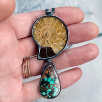 Ammonite and Bao Canyon Turquoise Necklace